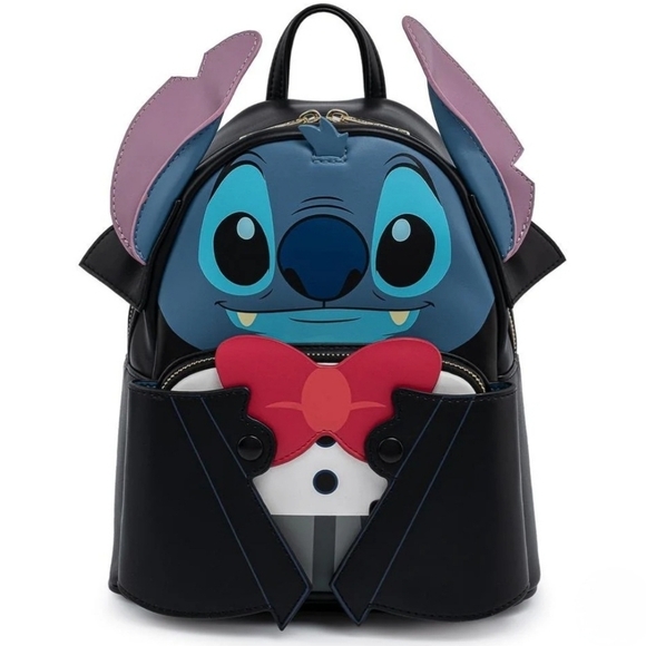 Loungefly Disney Stitch Vampire Bow Tie Backpack - Picture 1 of 10